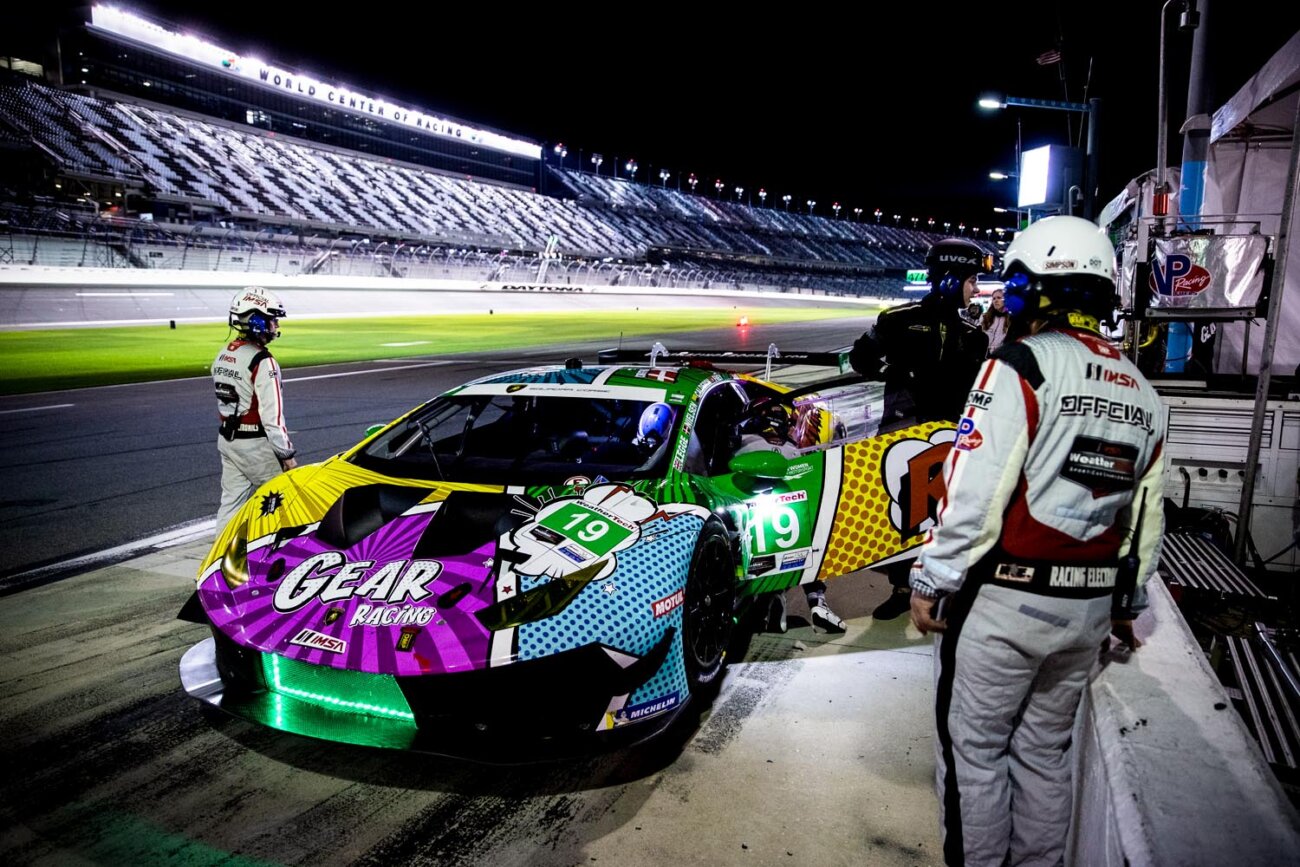 January 2-5, 2020. IMSA Weathertech Series. ROAR Test. #19 GEAR Racing powered by GRT Grasser, Lamborghini Huracan GT3, Christina Nielsen, Katherine Legge, Tati Calderon, Rahel Frey