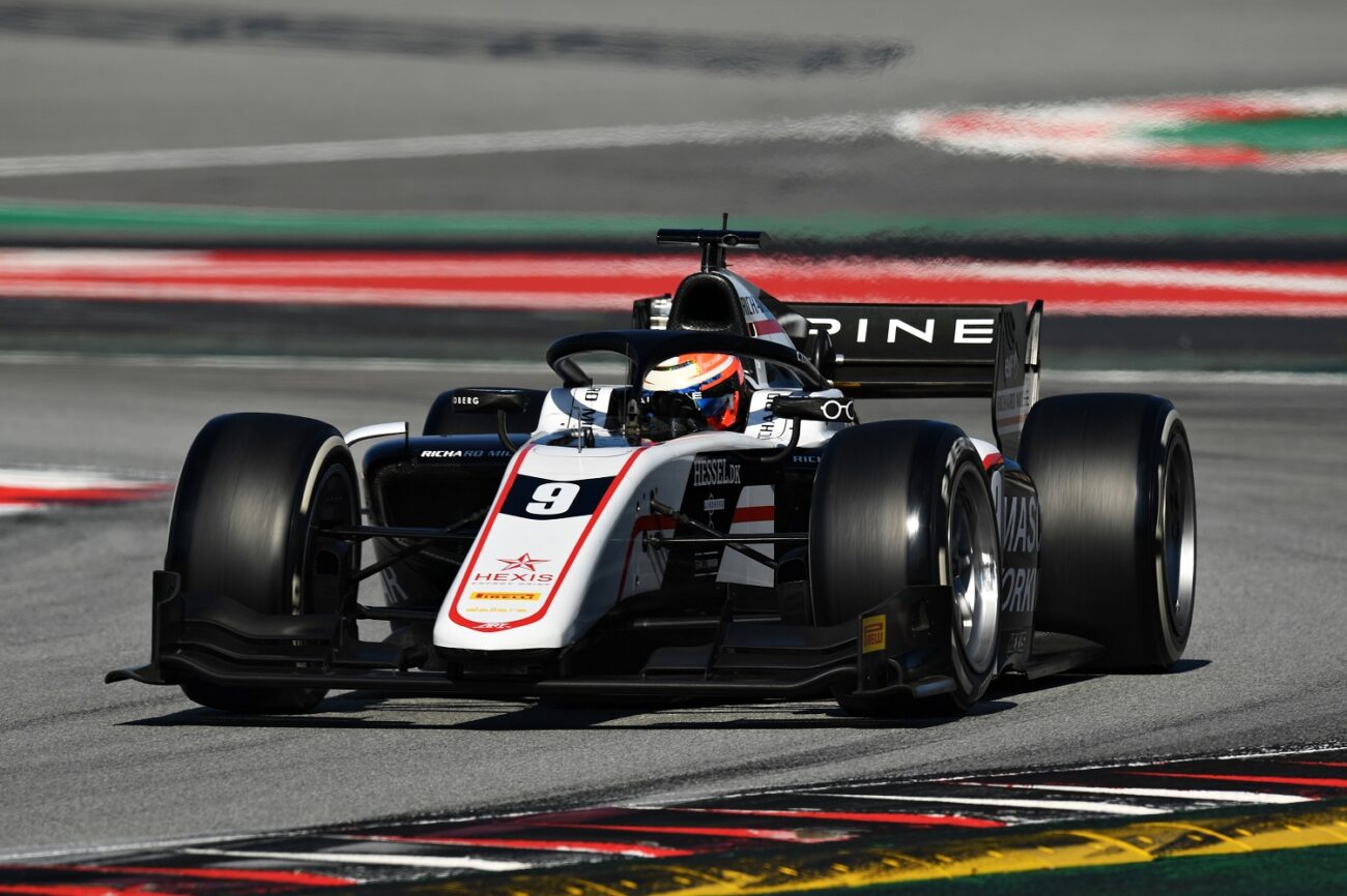 BARCELONA, SPAIN - APRIL 23: Christian Lundgaard of Denmark and ART Grand Prix (9) drives during Day One of Formula 2 Testing at Circuit de Barcelona-Catalunya on April 23, 2021 in Barcelona, Spain. (Photo by David Ramos - Formula 1/Formula Motorsport Limited via Getty Images)