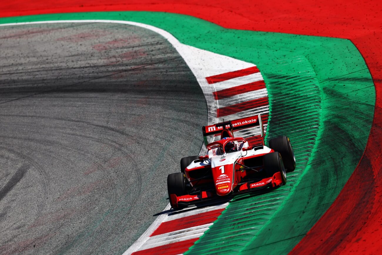 SPIELBERG, AUSTRIA - JULY 03: Dennis Hauger of Norway and Prema Racing (1) drives during race 1 of Round 3:Spielberg of the Formula 3 Championship at Red Bull Ring on July 03, 2021 in Spielberg, Austria. (Photo by Dan Istitene - Formula 1/Formula Motorsport Limited via Getty Images)