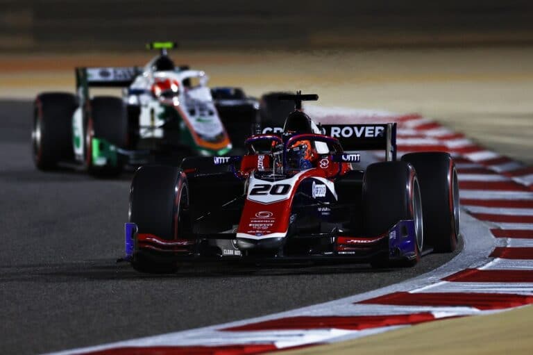 BAHRAIN, BAHRAIN - MARCH 19: <> during the Round 1:Sakhir Sprint Race of the Formula 2 Championship at Bahrain International Circuit on March 19, 2022 in Bahrain, Bahrain. (Photo by Lars Baron/Getty Images)