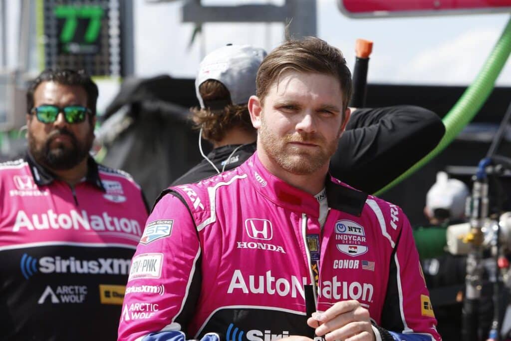 Conor Daly under double-header-weekenden på Iowa Speedway i juli 2023. Foto: Chris Jones/Penske Entertainment