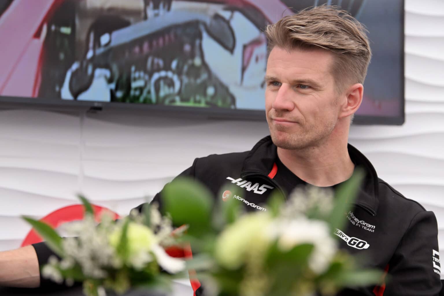 SUZUKA, JAPAN - APRIL 04: Nico Hulkenberg, Haas F1 Team, talks to the press during the Japanese GP at Suzuka on Thursday April 04, 2024 in Suzuka, Japan. (Photo by Mark Sutton / LAT Images)
