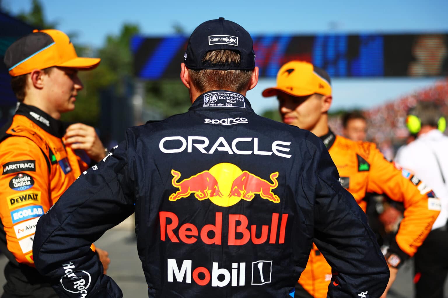 IMOLA, ITALY - MAY 18: Pole position qualifier Max Verstappen of the Netherlands and Oracle Red Bull Racing looks on in parc ferme during qualifying ahead of the F1 Grand Prix of Emilia-Romagna at Autodromo Enzo e Dino Ferrari Circuit on May 18, 2024 in Imola, Italy. (Photo by Mark Thompson/Getty Images) // Getty Images / Red Bull Content Pool // SI202405180423 // Usage for editorial use only //