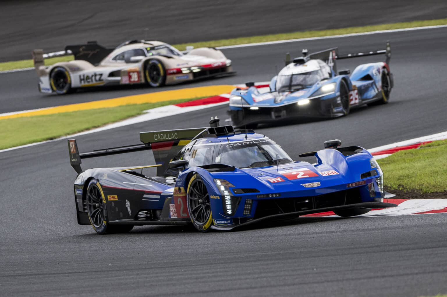 02 BAMBER Earl (nzl), LYNN Alex (gbr), Cadillac Racing #02, Hypercar, 35 MILESI Charles (fra), HABSBURG-LOTHRINGEN Ferdinand (aut), GOUNON Jules (fra), Alpine Endurance Team #35, Alpine A424, Hypercar, 38 RASMUSSEN Oliver (dnk), HANSON Philip (gbr), BUTTON Jenson (gbr), Hertz Team Jota, Porsche 963 #38, Hypercar, action during the 2024 6 Hours of Fuji, 7th round of the 2024 FIA World Endurance Championship, from September 13 to 15, 2024 on the Fuji Speedway in Oyama, Shizuoka, Japan - Photo Charly Lopez / DPPI