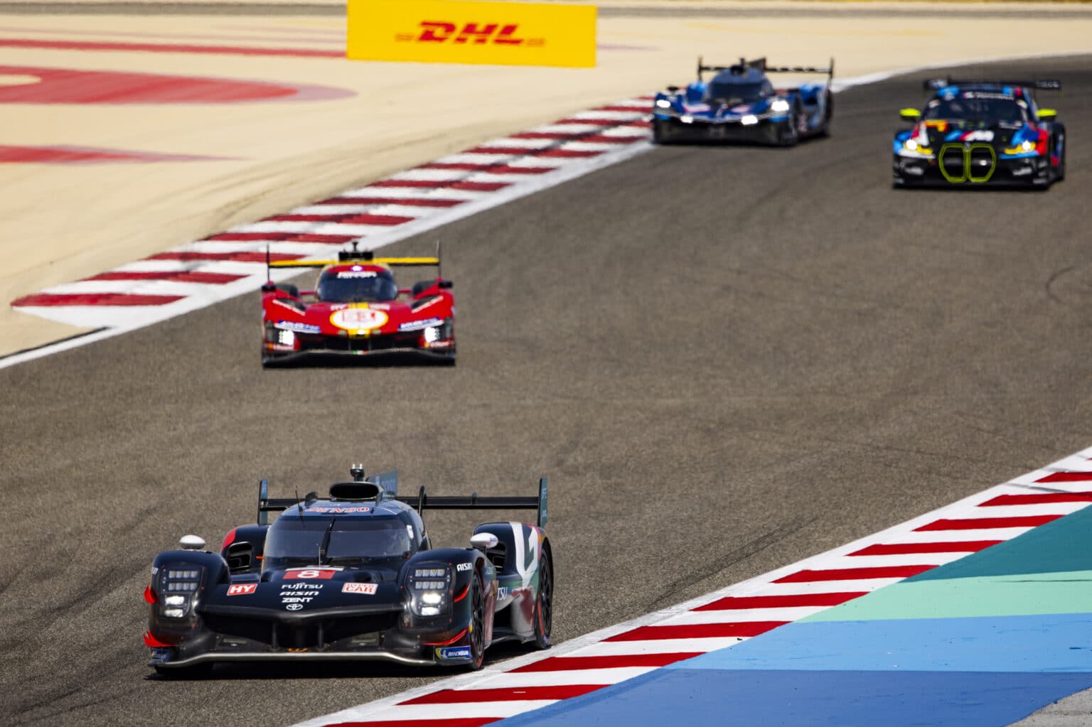 08 BUEMI Sébastien (swi), HARTLEY Brendon (nzl), HIRAKAWA Ryo (jpn), Toyota Gazoo Racing, Toyota GR010 - Hybrid #08, Hypercar, action during the 2024 8 Hours of Bahrain, 8th round of the 2024 FIA World Endurance Championship, from October 31 to November 2, 2024 on the Bahrain International Circuit in Sakhir, Bahrain - Photo Julien Delfosse / DPPI