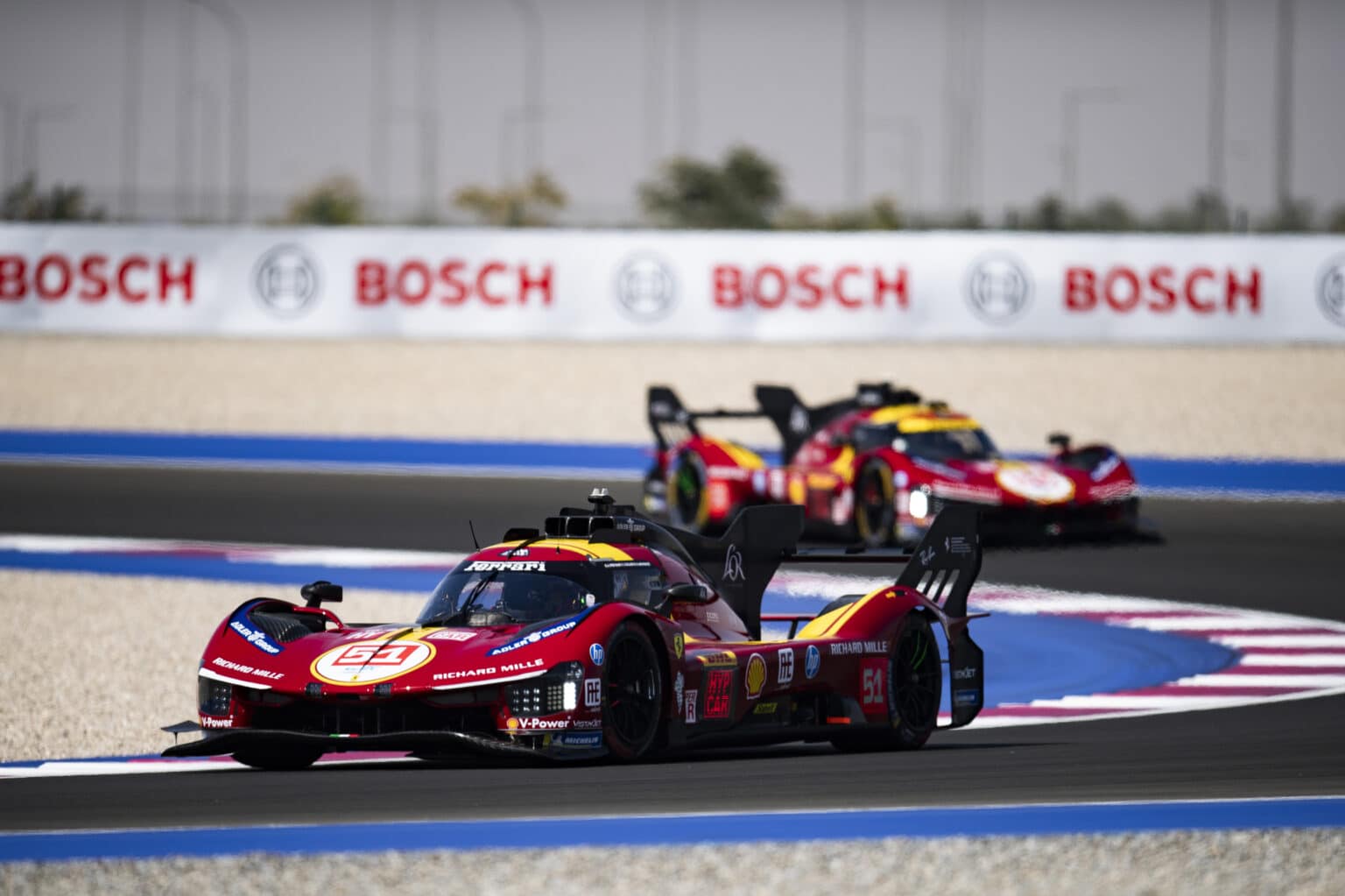 51 CALADO James (gbr), GIOVINAZZI Antonio (ita), PIER GUIDI Alessandro (ita), Ferrari AF Corse, Ferrari 499P #51, Hypercar, action during the Prologue of the 2025 FIA World Endurance Championship, from February 21 to 22, 2025 on the Losail International Circuit in Lusail, Qatar - Photo Fabrizio Boldoni / DPPI