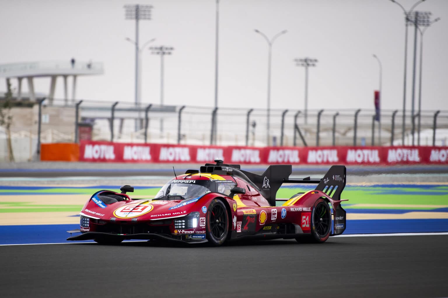 51 CALADO James (gbr), GIOVINAZZI Antonio (ita), PIER GUIDI Alessandro (ita), Ferrari AF Corse, Ferrari 499P #51, Hypercar, action during the Qatar 1812 KM, 1st round of the 2025 FIA World Endurance Championship, from February 25 to 28, 2025 on the Losail International Circuit in Lusail, Qatar - Photo Fabrizio Boldoni / DPPI