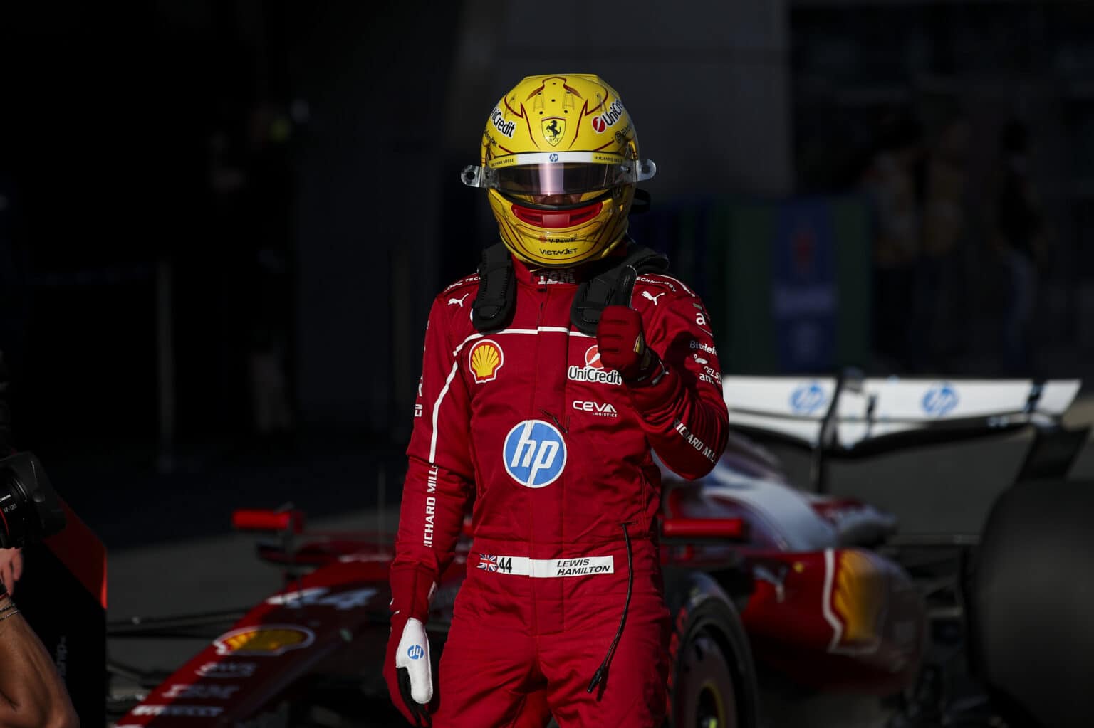 HAMILTON Lewis (gbr), Scuderia Ferrari SF-25, portrait during the Formula 1 Heineken Chinese Grand Prix 2025, 2nd round of the 2025 FIA Formula One World Championship from March 21 to 23, 2025 on the Shanghai International Circuit, in Shanghai, China - Photo Xavi Bonilla / DPPI / Ferrari Media