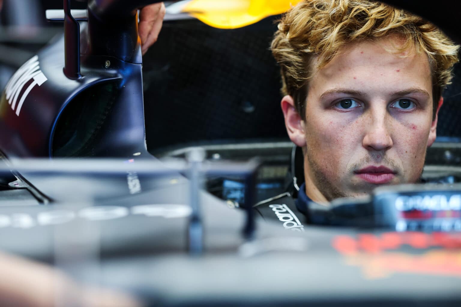 MELBOURNE, AUSTRALIA - MARCH 13: Liam Lawson of New Zealand and Oracle Red Bull Racing in his cockpit during previews ahead of the F1 Grand Prix of Australia at Albert Park Grand Prix Circuit on March 13, 2025 in Melbourne, Australia. (Photo by Mark Thompson/Getty Images) // Getty Images / Red Bull Content Pool // SI202503130170 // Usage for editorial use only //