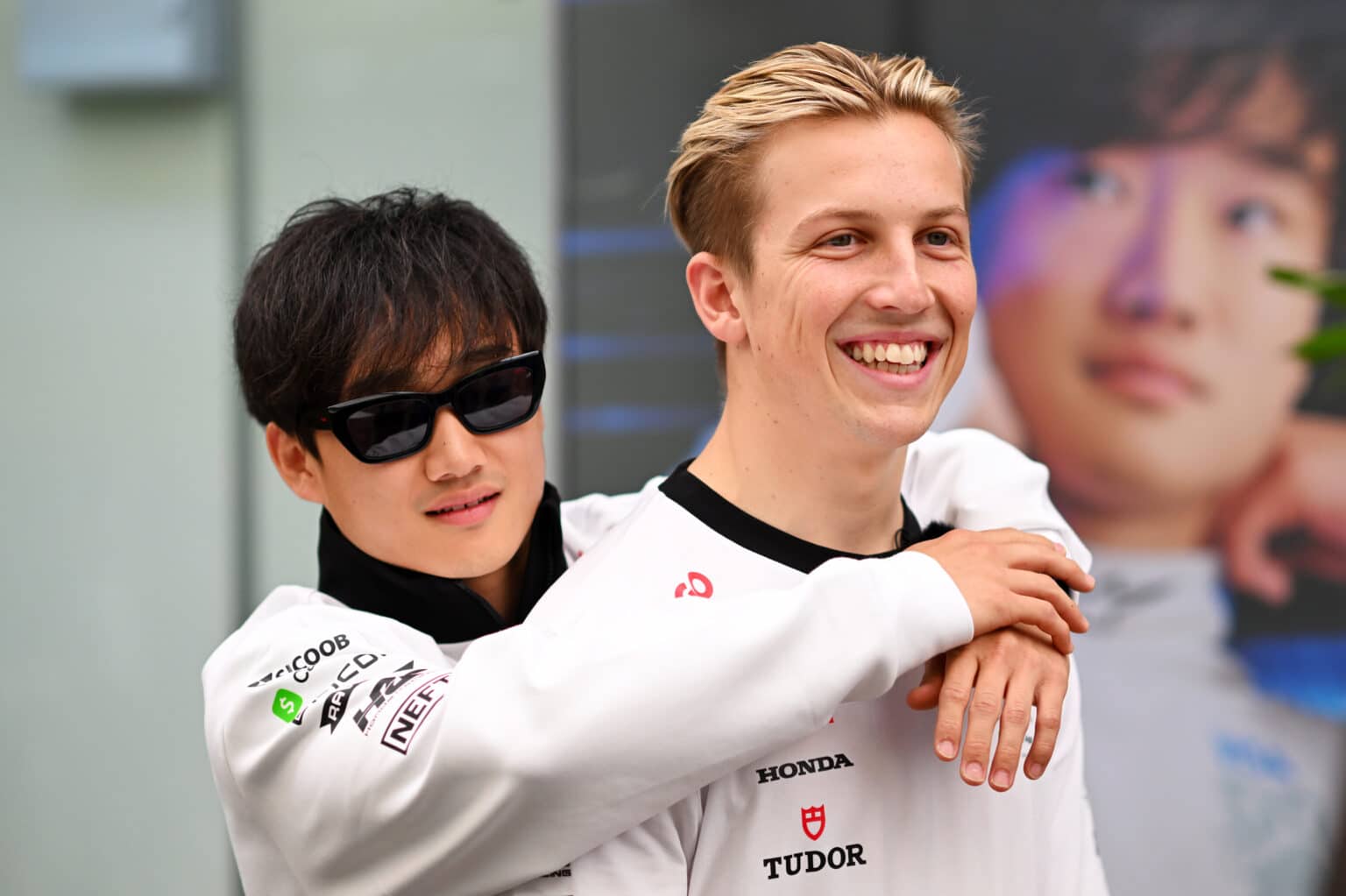 (FILE PHOTO) F1 Driver Liam Lawson Joins Red Bull SAO PAULO, BRAZIL - OCTOBER 31: Yuki Tsunoda of Japan and Visa Cash App RB and Liam Lawson of New Zealand and Visa Cash App RB look on in the Paddock during previews ahead of the F1 Grand Prix of Brazil at Autodromo Jose Carlos Pace on October 31, 2024 in Sao Paulo, Brazil. (Photo by Rudy Carezzevoli/Getty Images) // Getty Images / Red Bull Content Pool // SI202412190307 // Usage for editorial use only //