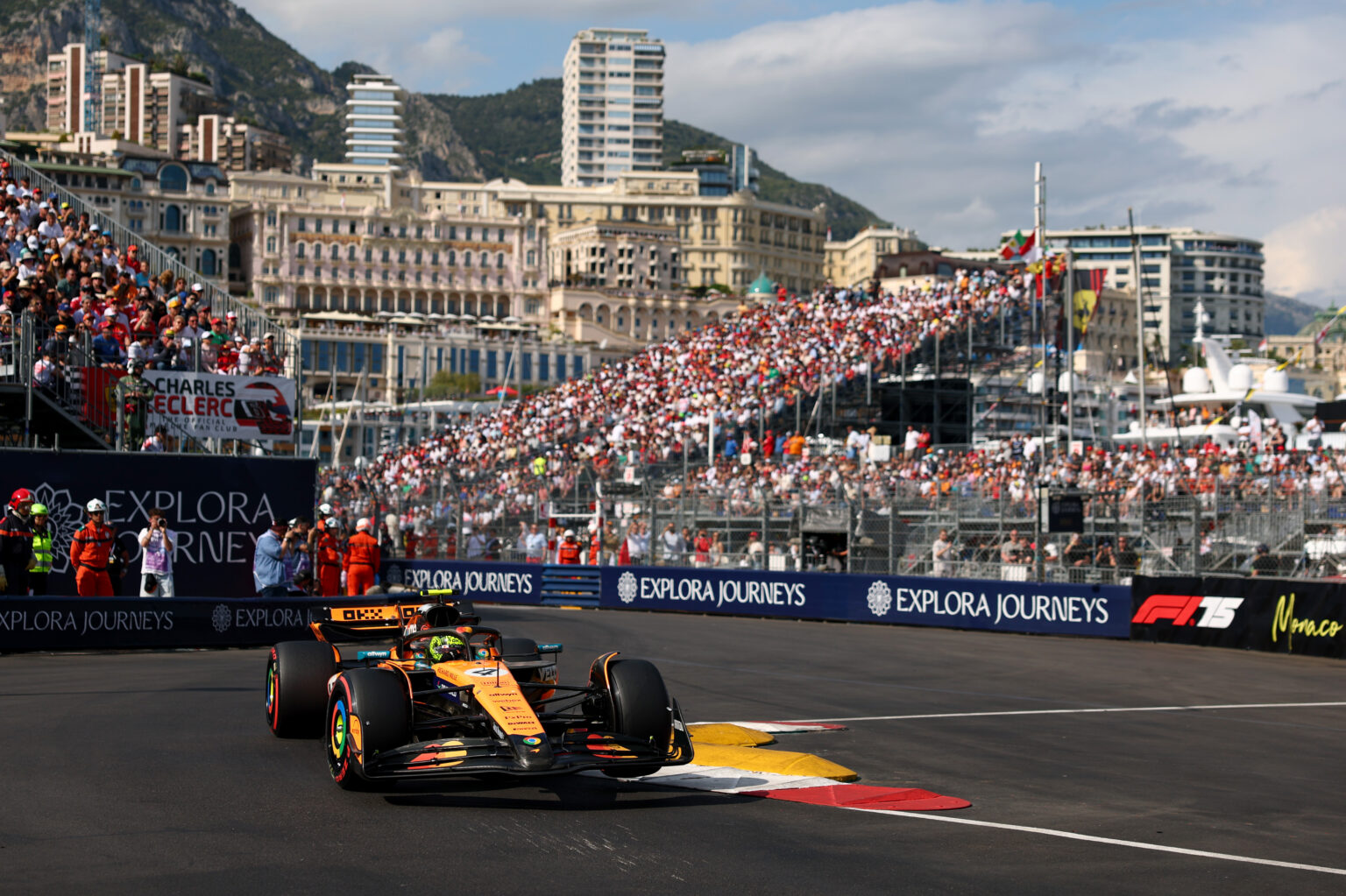 MONTE-CARLO, MONACO - MAY 24: Lando Norris of Great Britain driving the (4) McLaren MCL39 Mercedes on track during qualifying ahead of the F1 Grand Prix of Monaco at Circuit de Monaco on May 24, 2025 in Monte-Carlo, Monaco (Photo by Clive Rose/Getty Images)