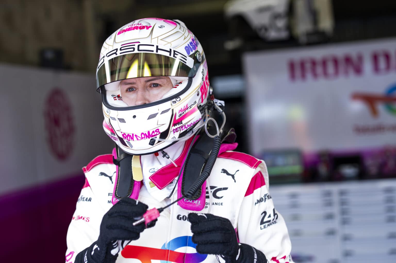GATTING Michelle (den), Iron Dames, Porsche 911 GT3 R LMGT3, #85, LMGT3, portrait during the Test Day of the 24 Hours of Le Mans 2025, 4th round of the 2025 FIA World Endurance Championship, on June 8, 2025 on the Circuit des 24 Heures du Mans in Le Mans, France - Photo Julien Delfosse / DPPI
