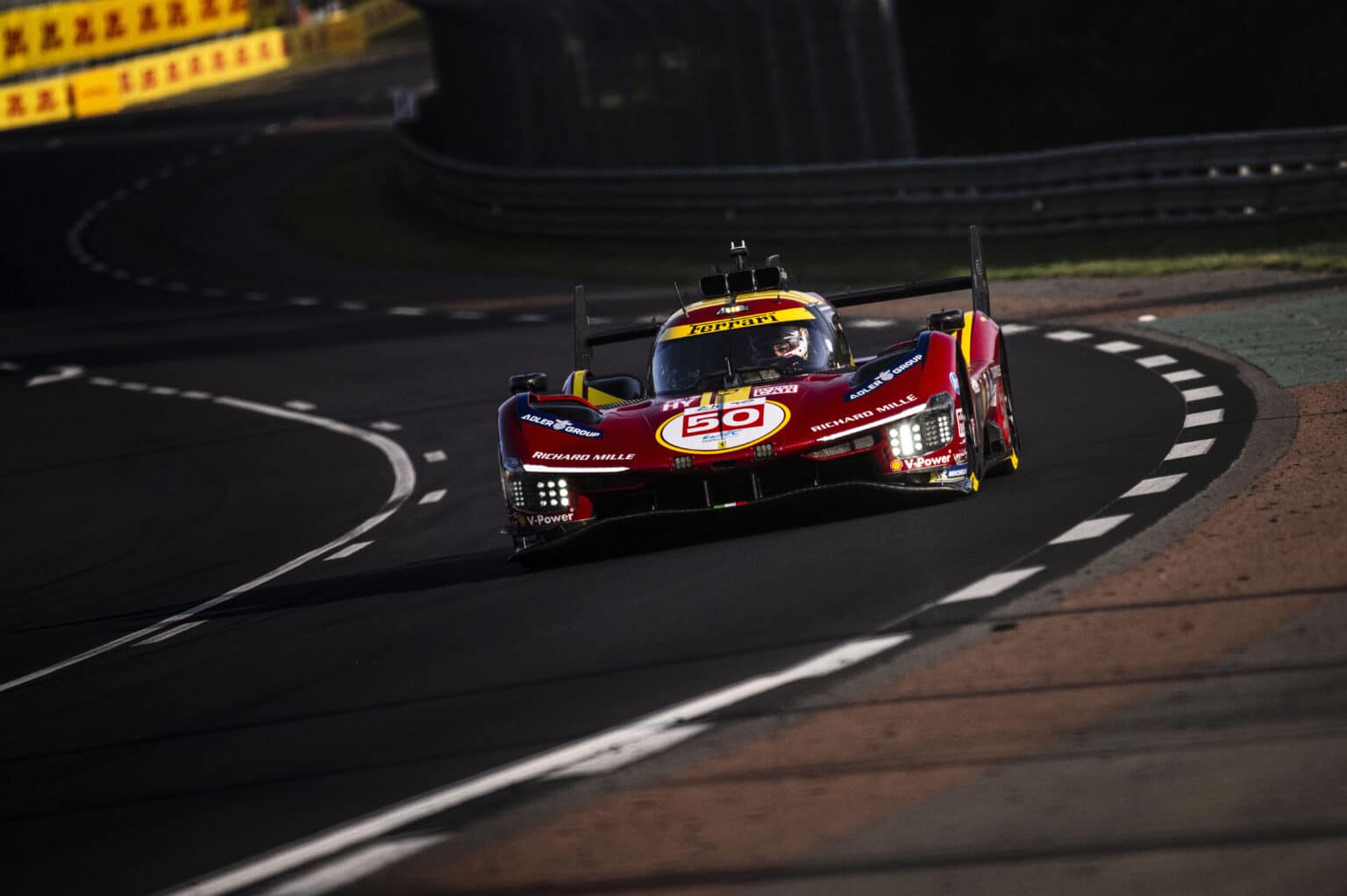 50 FUOCO Antonio (ita), NIELSEN Nicklas (den), MOLINA Miguel (esp), Ferrari AF Corse, Ferrari 499P, #50, Hypercar, action during the Free Practice and Qualifying session of the 24 Hours of Le Mans 2025, 4th round of the 2025 FIA World Endurance Championship, from June 11 to 12, 2025 on the Circuit des 24 Heures du Mans in Le Mans, France - Photo Charly López / DPPI