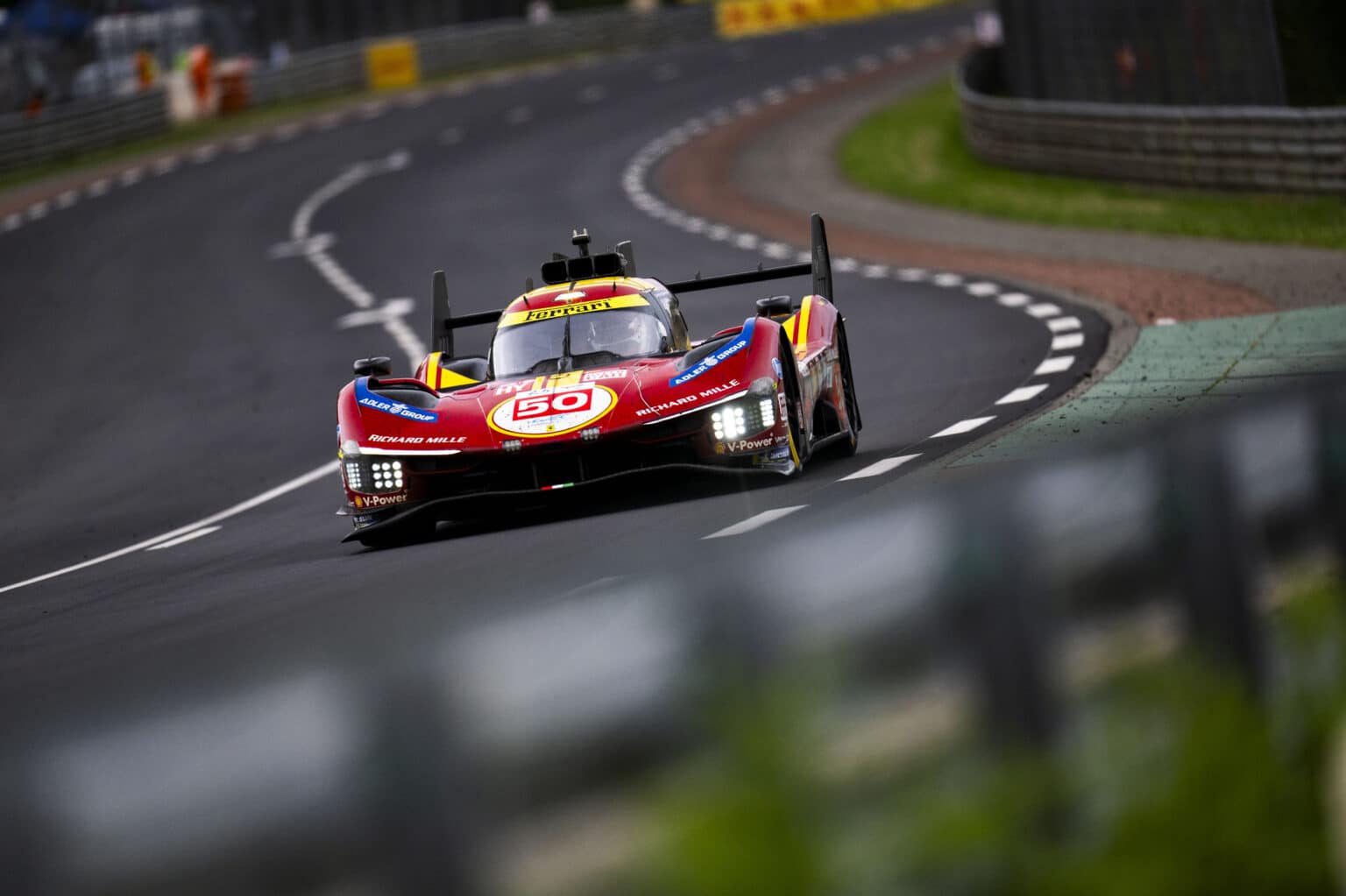 50 FUOCO Antonio (ita), NIELSEN Nicklas (den), MOLINA Miguel (esp), Ferrari AF Corse, Ferrari 499P, #50, Hypercar, action during the 24 Hours of Le Mans 2025, 4th round of the 2025 FIA World Endurance Championship, on June 14, 2025 on the Circuit des 24 Heures du Mans in Le Mans, France - Photo Fabrizio Boldoni / DPPI