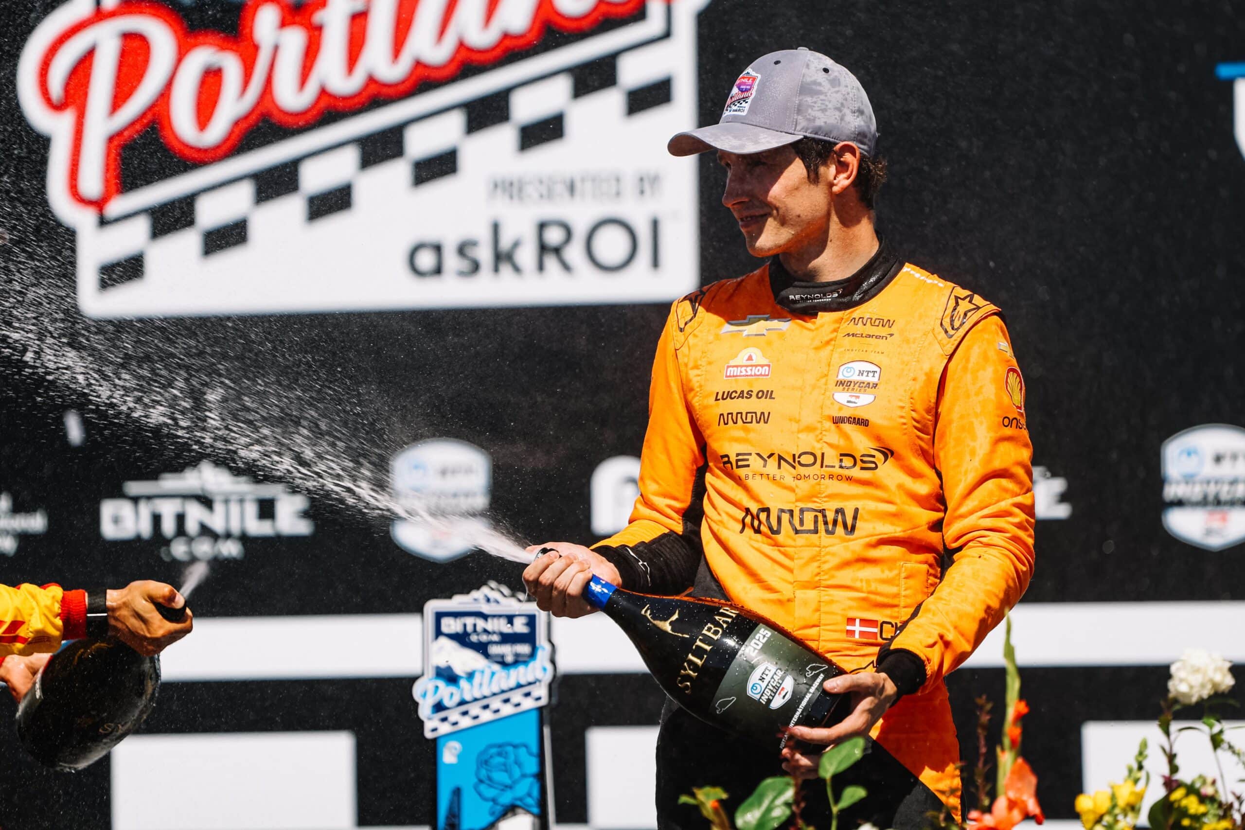 Christian Lundgaard på podiet i Portland 2025.