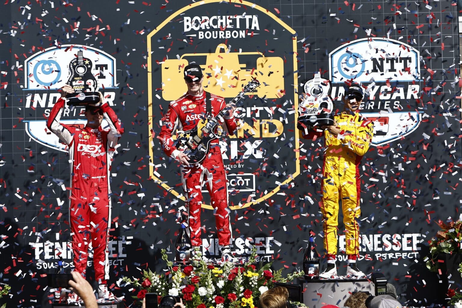 Scott McLaughlin_ Josef Newgarden and Alex Plaou - Borchetta Bourbon Music City Grand Prix - By_ Chris Jones_Large Image Without Watermark_m142675