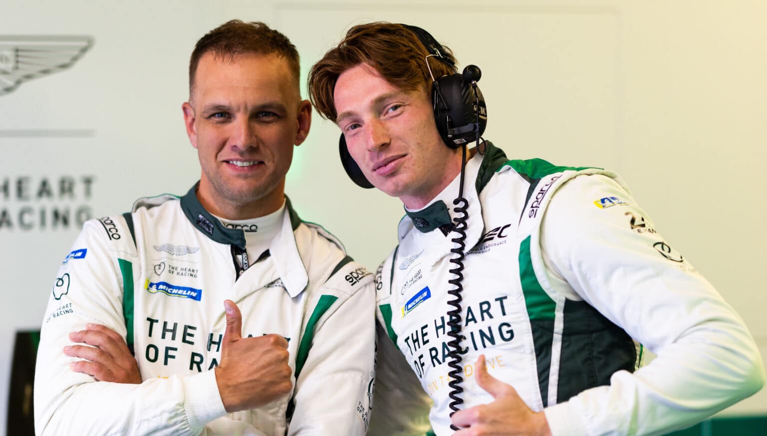 DE ANGELIS Roman (can), Aston Martin Thor Team, Aston Martin Valkyrie, #009, Hypercar, portrait, SORENSEN Marco (den), Aston Martin Thor Team, Aston Martin Valkyrie, #009, Hypercar, portrait during the Test Day of the 24 Hours of Le Mans 2025, 4th round of the 2025 FIA World Endurance Championship, on June 8, 2025 on the Circuit des 24 Heures du Mans in Le Mans, France - Photo Javier Jimenez / DPPI