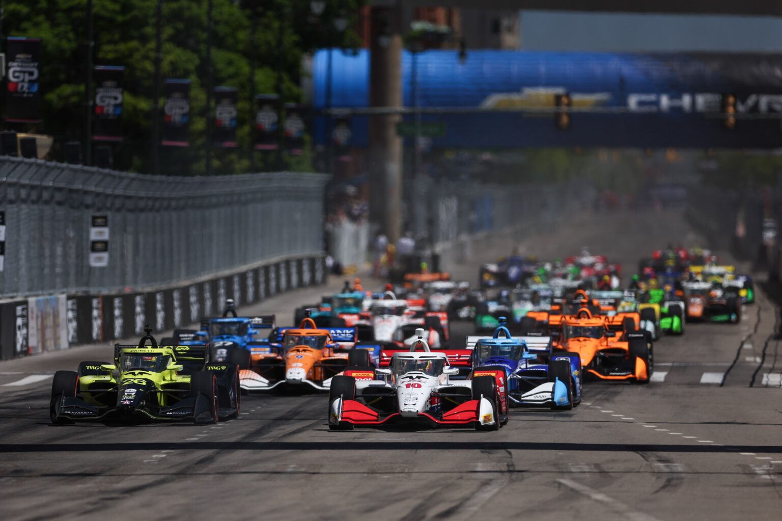 Alex Palou leads the Start of the Chevrolet Detroit Grand Prix - By_ Chris Owens_Large Image Without Watermark_m156952